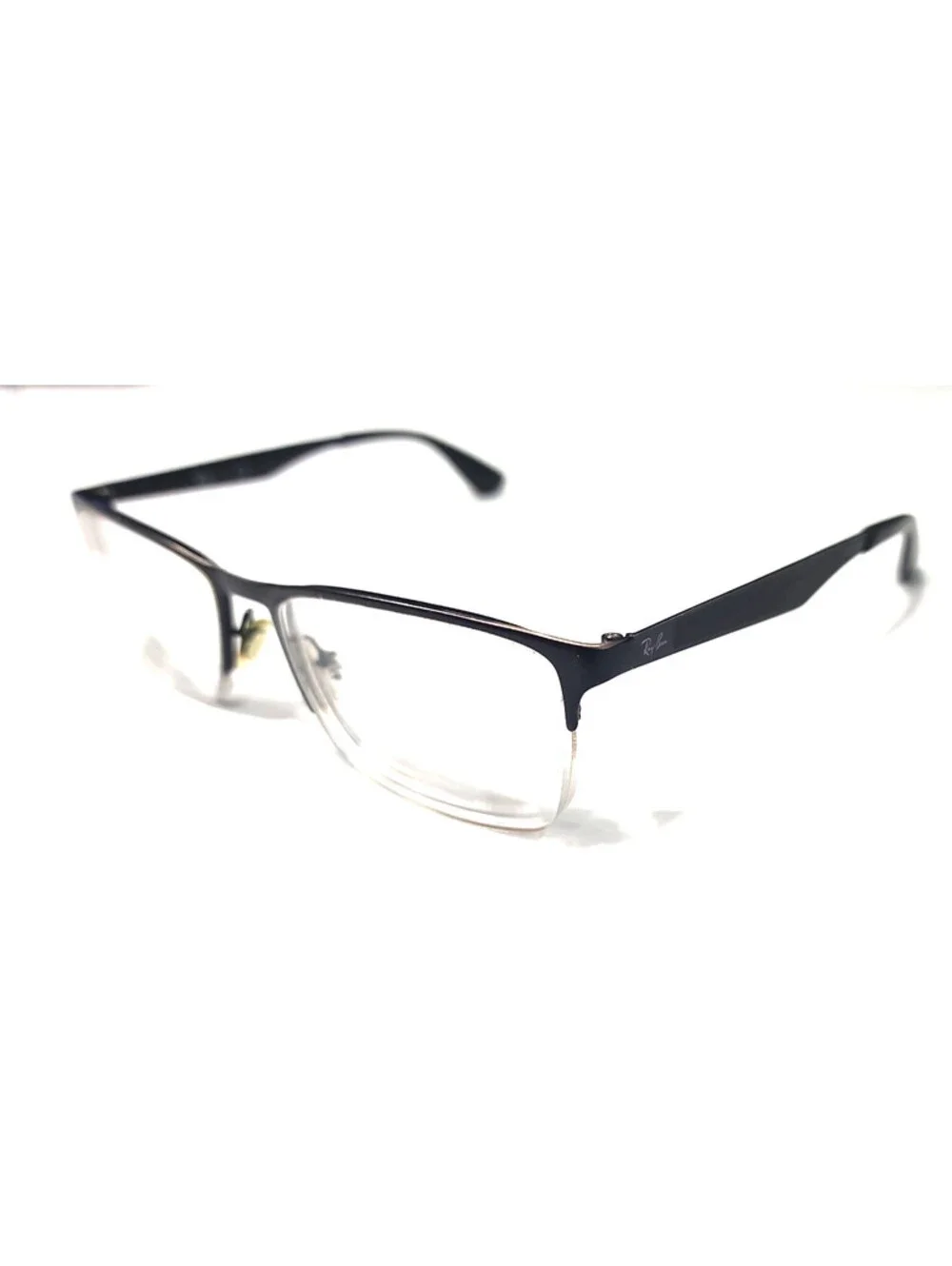 Ray Ban RB6335 2503 Black Metal Rectangle Eyeglasses Frame 54-17 145 VG